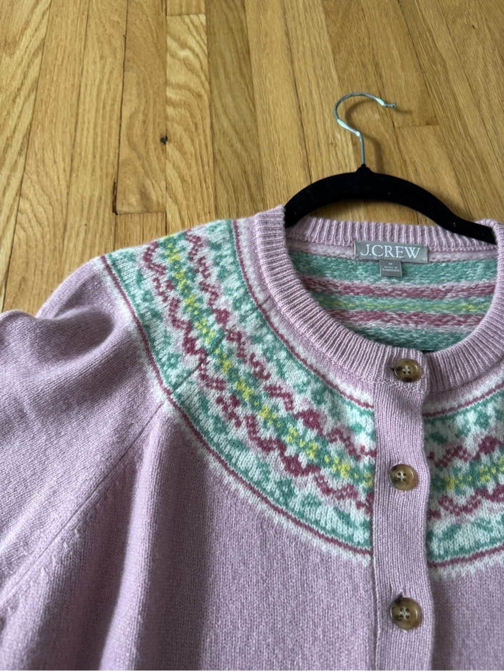 J. Crew Classic Fair Isle Cardigan in Vintage Wool - Picture 7 of 10